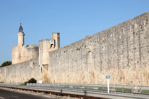 stock image Ramparts of medieval town Aigues-Mortes, southern France