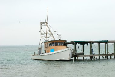 Fishing boat in Corpus Christi, Texas clipart