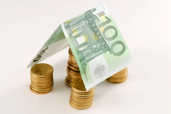 Euro casa de dinero — Foto de Stock
