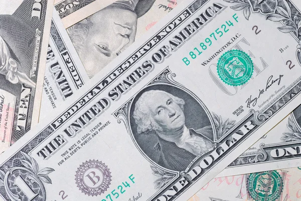 Dolarlık banknotların arka plan — Stok fotoğraf