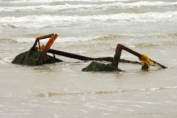 Крах автомобіль на пляж Padre Island, Техас — стокове фото