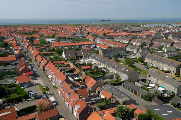 Vista aérea sobre Westkapelle, Países Baixos — Fotografia de Stock