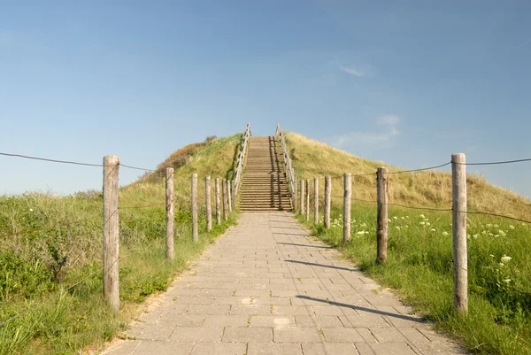 Camino en la cima de una duna en Holanda —  Fotos de Stock