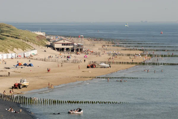 Plaża w westkapelle, wiosna, Holandia — Zdjęcie stockowe