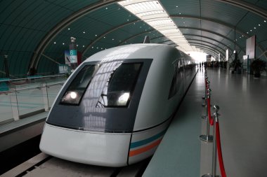 Maglev high speed train in Shanghai, China clipart