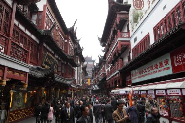Yuyuan Bazar in the old town of Shanghai, China clipart