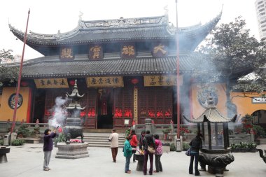 Jade Buddha Temple in Shanghai, China clipart