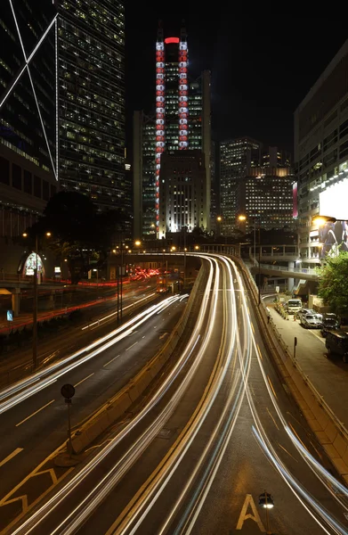 Hong kong straat 's nachts — Stockfoto