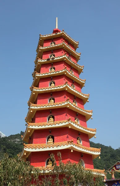 Pagoda v chrámu 10000 Buddhů v hong Kongu — Stock fotografie
