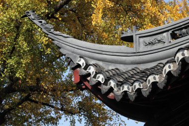 Traditional Chinese Style Roof in Yu Garden, Shanghai China clipart