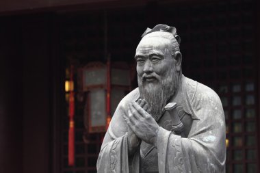Statue of Confucius at Confucian Temple in Shanghai, China clipart