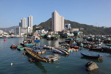 Harbor in Hong Kong Aberdeen clipart