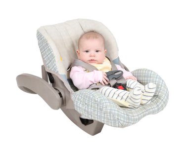 Baby in child car seat clipart