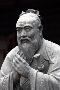 Statue of Confucius at Confucian Temple in Shanghai, China clipart