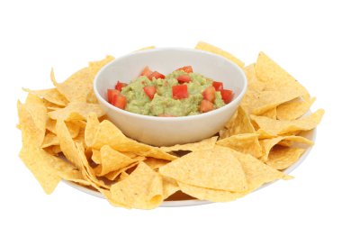 Guacamole and chips clipart