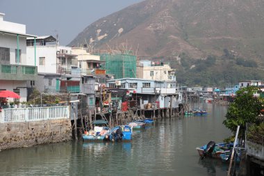 Fishing village Tai O at Lantau island in Hong Kong clipart