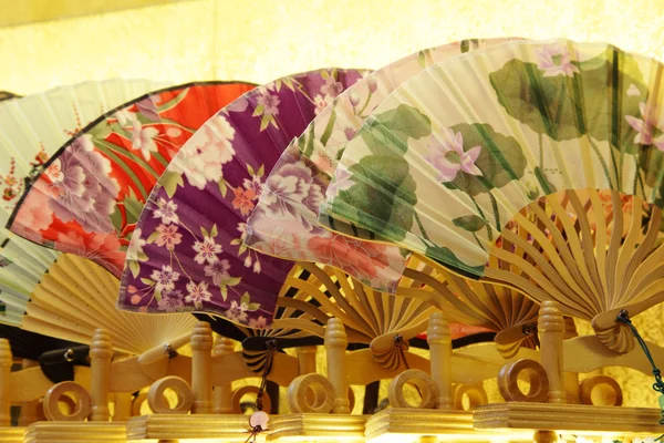 Traditional Chinese Fans for sale in Souvenir Shop. Shanghai China — Stock Photo, Image