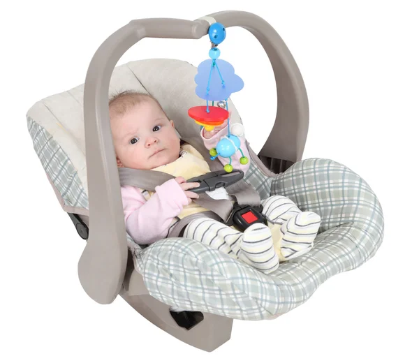 Baby in kind autostoel — Stockfoto