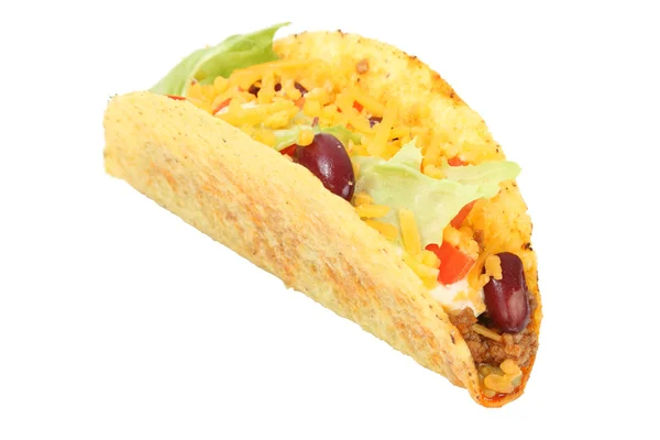 Taco mexicano aislado sobre fondo blanco — Foto de Stock