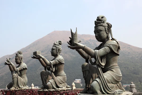 Buddhistické sochy v tian tan hong kong, Čína — Stock fotografie