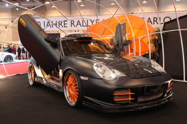 Porsche GTR with gull-wing doors clipart