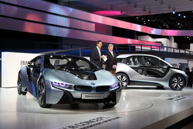 BMW electric concept cars i8 and i3 clipart