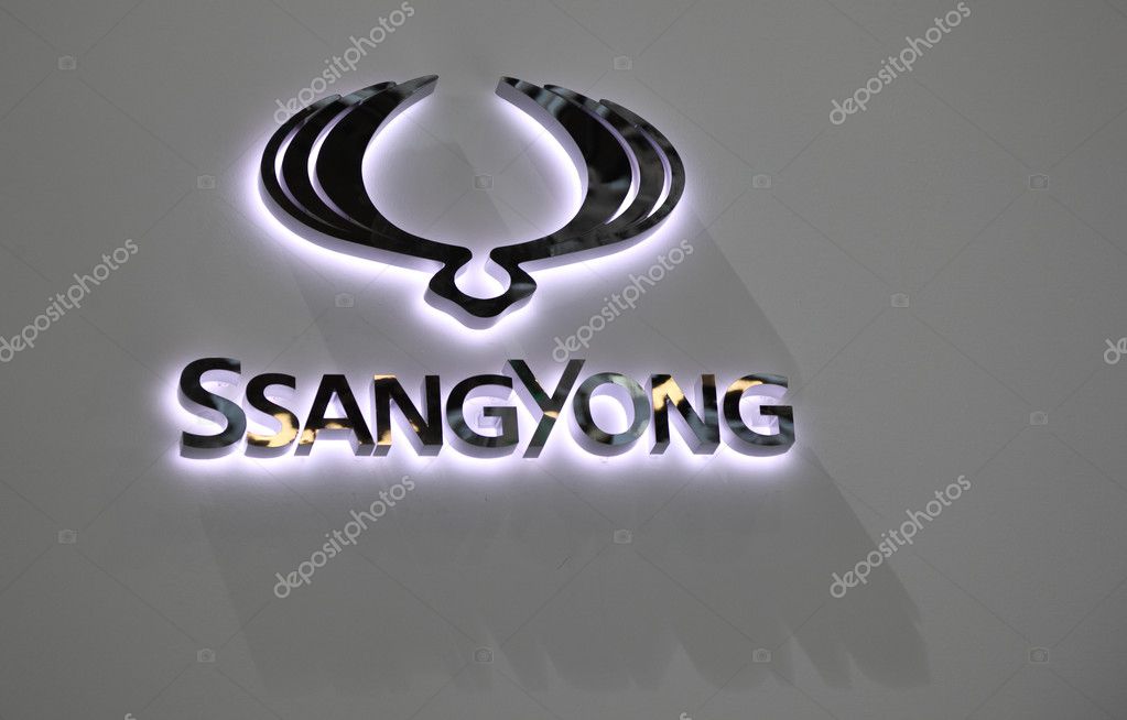 FRANKFURT - SEPT 24: The SsangYong Company Logo at the 64th IAA (Internationale Automobil Ausstellung) on September 24, 2011 in Frankfurt, Germany