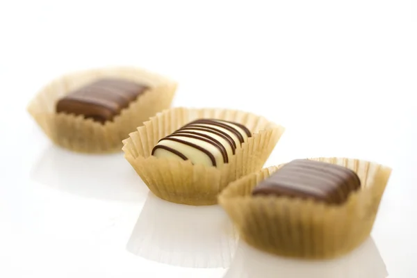 Stock image Belgian chocolates on a white background