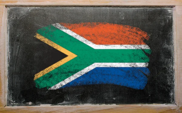 Bandera de Sudáfrica en pizarra pintada con tiza — Foto de Stock