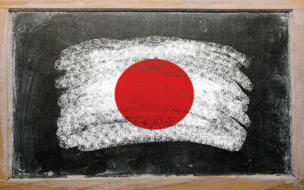 黒板にチョークで描かれた日本の国旗 — ストック写真