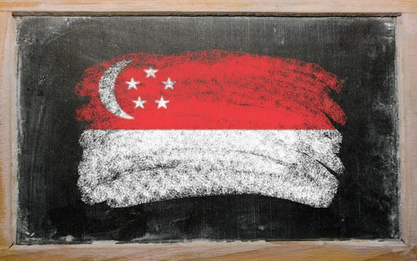 Drapeau de Singapour sur tableau noir peint à la craie — Photo