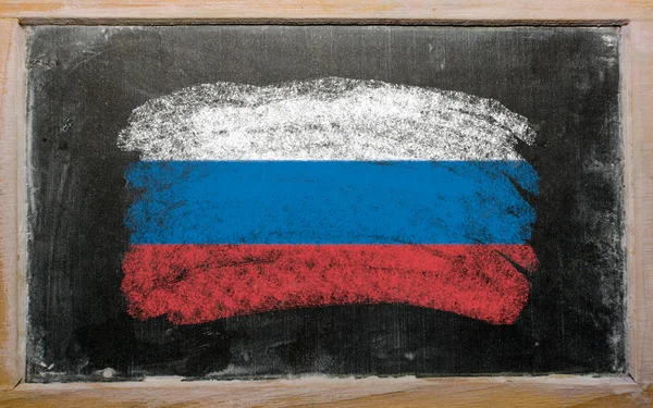 Σημαία της Ρωσίας στο blackboard ζωγραφισμένα με κιμωλία — Φωτογραφία Αρχείου
