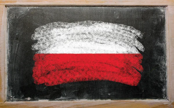 Flaga Polski na tablica malowane z kredy — Zdjęcie stockowe