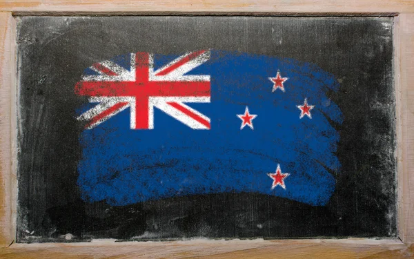 Flagge Neuseelands auf Tafel mit Kreide bemalt — Stockfoto
