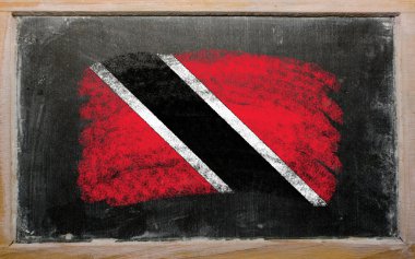 Tebeşir ile boyanmış tahta üzerinde trinidad ve tobago Cumhuriyeti bayrağı