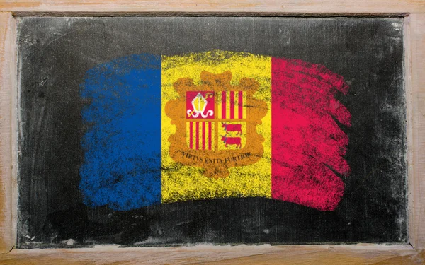 Flag of Andora on blackboard painted with chalk — Stock Photo, Image