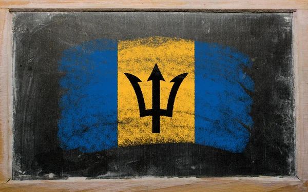Bandiera delle Barbados su lavagna dipinta con gesso — Foto Stock
