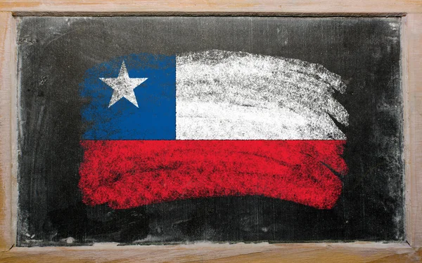 Flag of Chile on blackboard painted with chalk — Stock Photo, Image