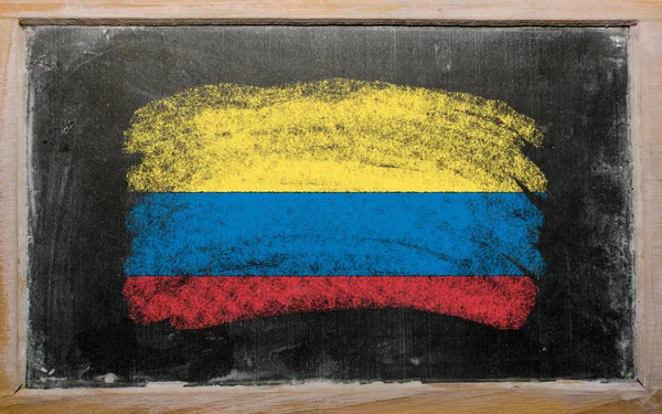 Festett krétával táblára Kolumbia zászlaja — Stock Fotó