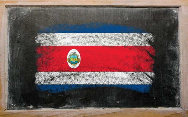 Bandera de Costa Rica en pizarra pintada con tiza — Foto de Stock