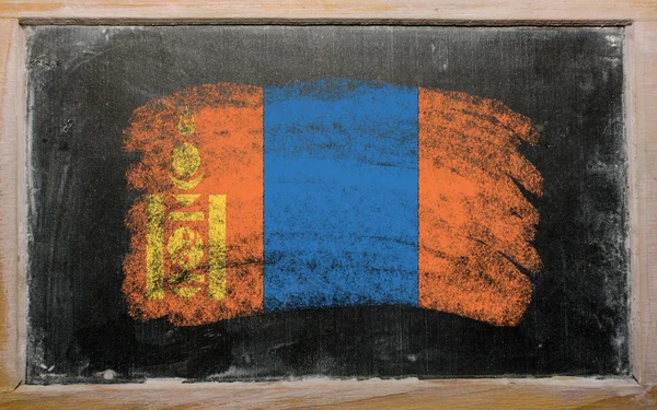Flag of mongolia on blackboard painted with chalk — Stock Photo, Image
