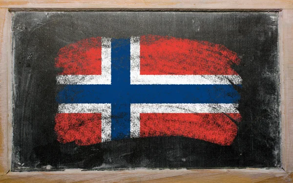 Bandeira do norway no quadro pintado com giz — Fotografia de Stock