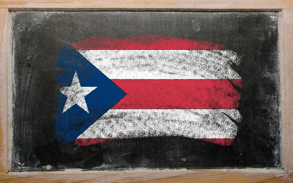 Flag of puertorico on blackboard painted with chalk — Stock Photo, Image