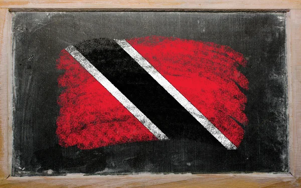 Flag of trinidad and tobago on blackboard painted with chalk — Stock Photo, Image