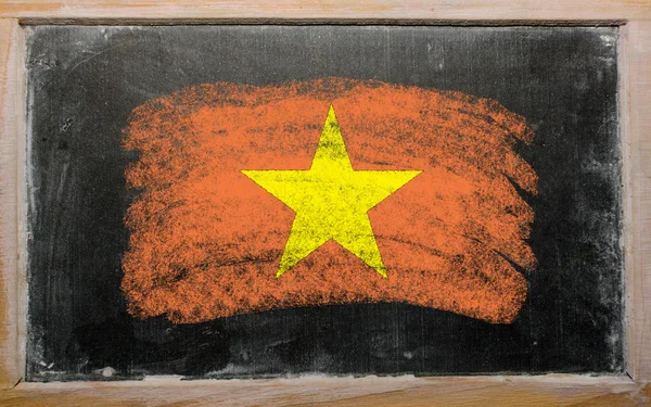 Drapeau du vietnam sur tableau noir peint à la craie — Photo