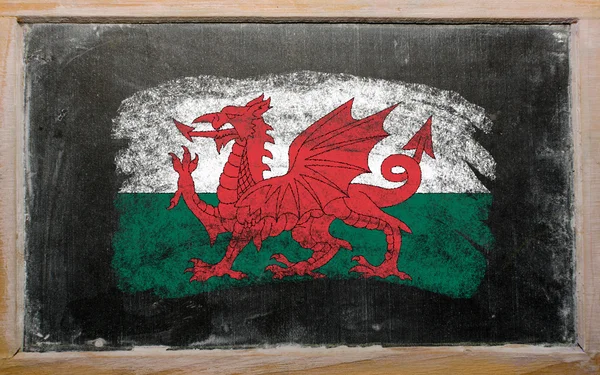 Flag of wales on blackboard painted with chalk — Stock Photo, Image