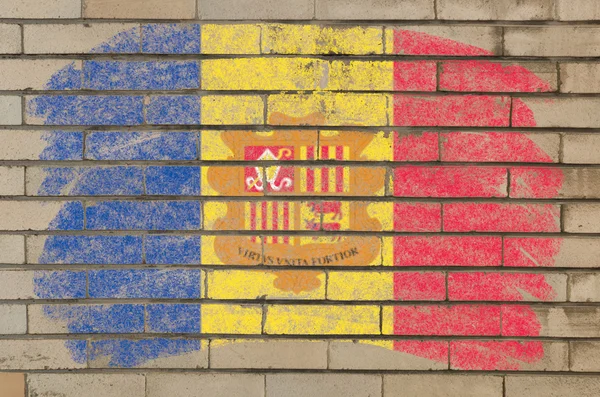 Bandera de Pandora en la pared de ladrillo grunge pintado con tiza —  Fotos de Stock