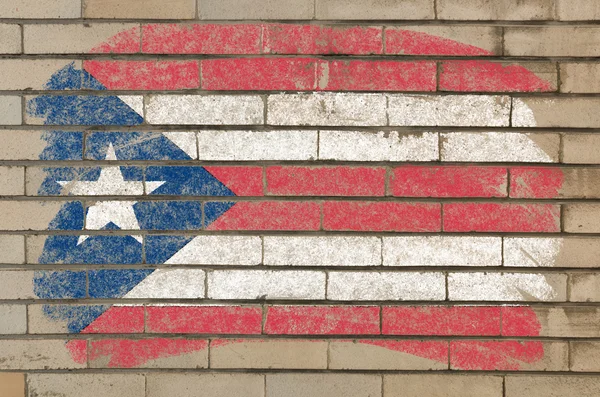 Σημαία της σε grunge τοίχο από τούβλα ζωγραφισμένα με κιμωλία — Φωτογραφία Αρχείου