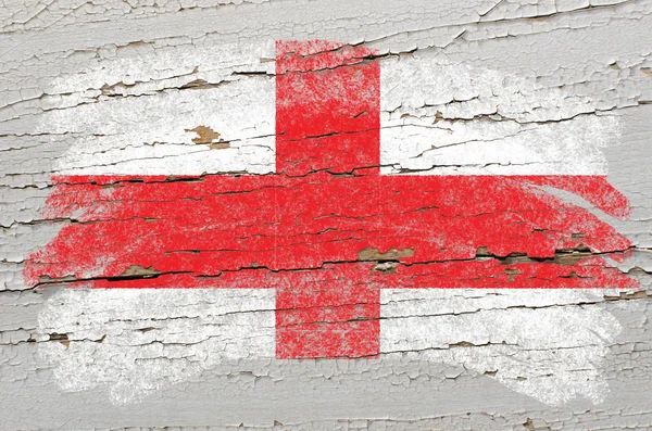 Vlajka Anglie na grunge dřevěné textury namalované křídou — Stock fotografie