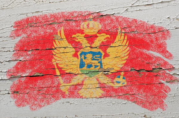 黑山上用粉笔绘的 grunge 木质纹理的标志 — 图库照片